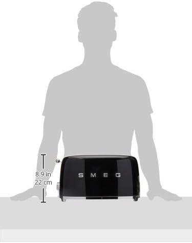 imageSMEG 2 Slice Toaster with 6 Presets and Defrost Function and Removable Crumb Tray JadeBlack