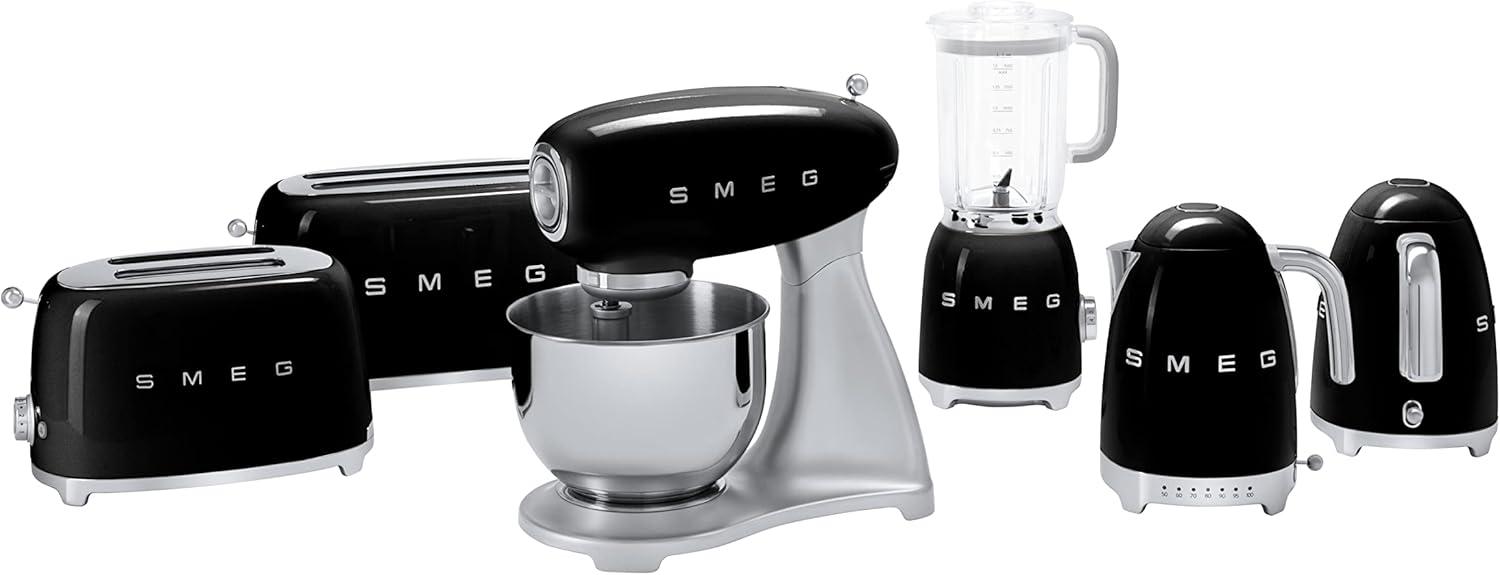 imageSMEG 2 Slice Toaster with 6 Presets and Defrost Function and Removable Crumb Tray JadeBlack