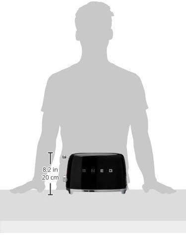 imageSMEG 2 Slice Toaster with 6 Presets and Defrost Function and Removable Crumb Tray JadeBlack