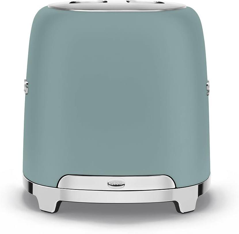 imageSMEG 2 Slice Toaster with 6 Presets and Defrost Function and Removable Crumb Tray JadeJade