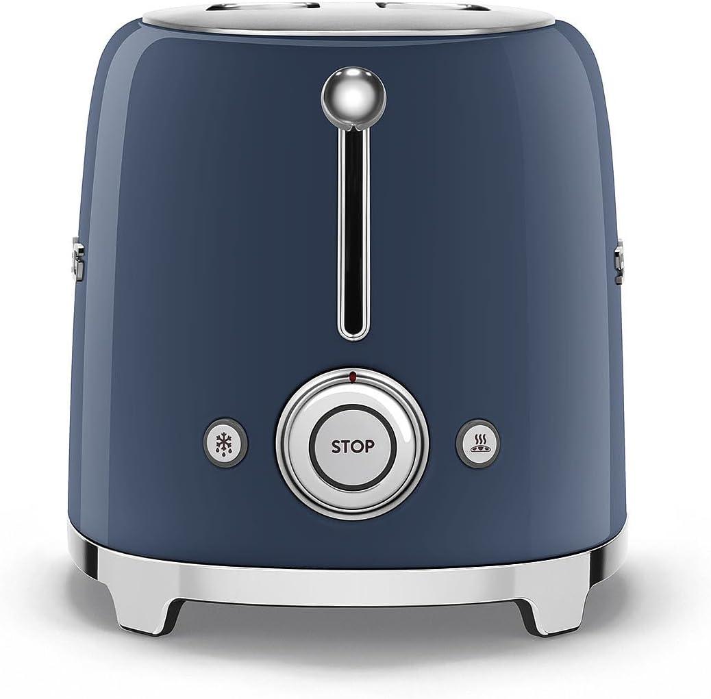 imageSMEG 2 Slice Toaster with 6 Presets and Defrost Function and Removable Crumb Tray JadeNavy
