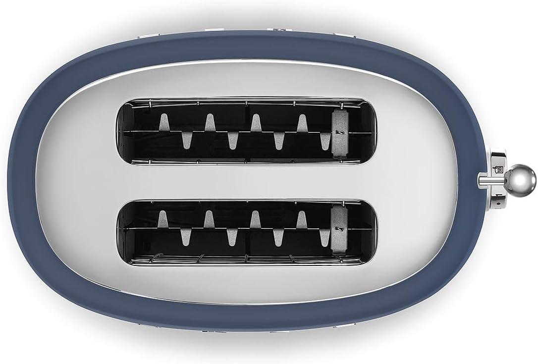 imageSMEG 2 Slice Toaster with 6 Presets and Defrost Function and Removable Crumb Tray JadeNavy