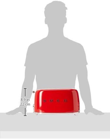 imageSMEG 2 Slice Toaster with 6 Presets and Defrost Function and Removable Crumb Tray JadeRed