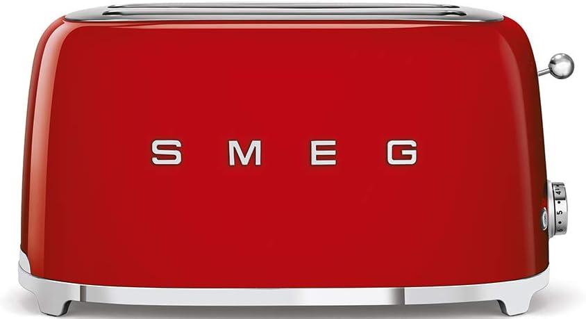 imageSMEG 2 Slice Toaster with 6 Presets and Defrost Function and Removable Crumb Tray JadeRed