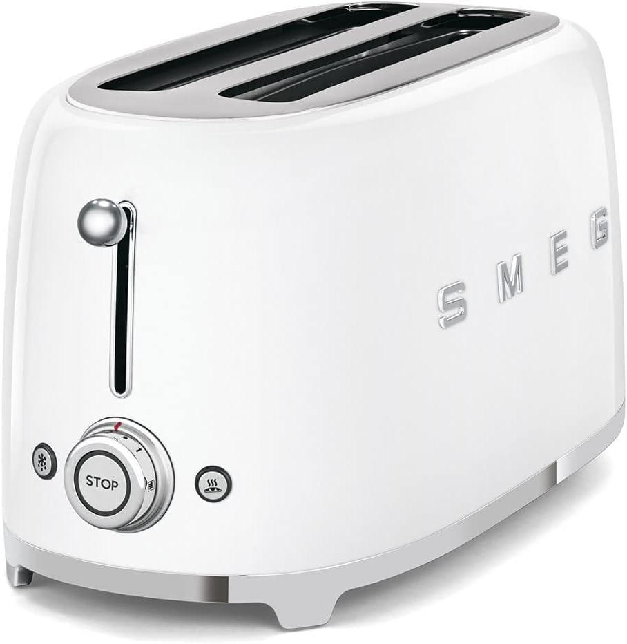 imageSMEG 2 Slice Toaster with 6 Presets and Defrost Function and Removable Crumb Tray JadeWhite