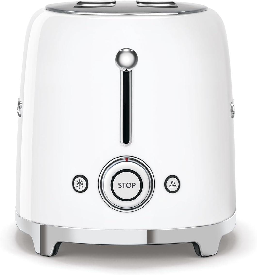 imageSMEG 2 Slice Toaster with 6 Presets and Defrost Function and Removable Crumb Tray JadeWhite