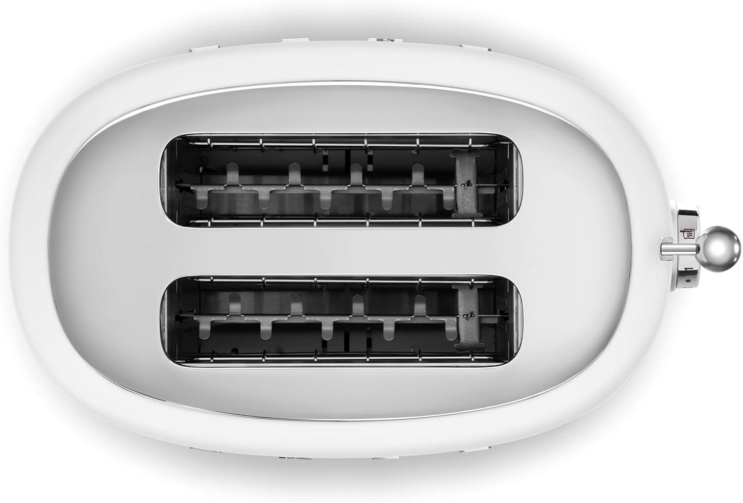 imageSMEG 2 Slice Toaster with 6 Presets and Defrost Function and Removable Crumb Tray JadeWhite