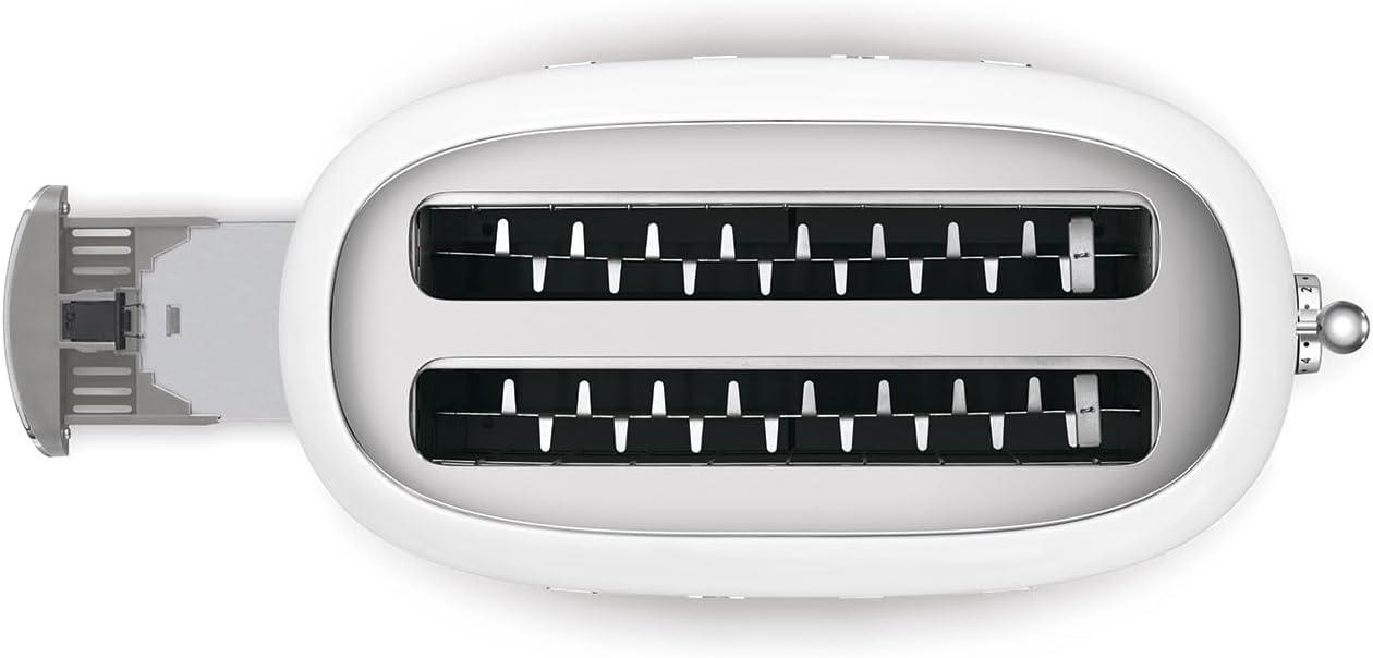 imageSMEG 2 Slice Toaster with 6 Presets and Defrost Function and Removable Crumb Tray JadeWhite