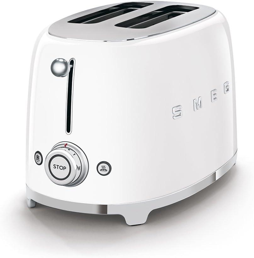 imageSMEG 2 Slice Toaster with 6 Presets and Defrost Function and Removable Crumb Tray JadeWhite