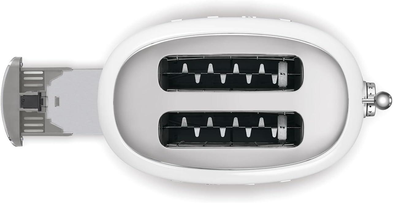 imageSMEG 2 Slice Toaster with 6 Presets and Defrost Function and Removable Crumb Tray JadeWhite