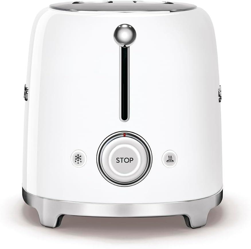 imageSMEG 2 Slice Toaster with 6 Presets and Defrost Function and Removable Crumb Tray JadeWhite