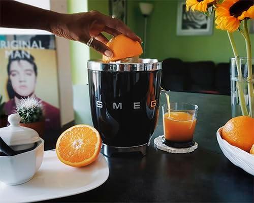 imageSMEG 50s Retro Style Citrus Juicer with Drip Free Spout Automatic Activation and Efficient Straining BlackBlack