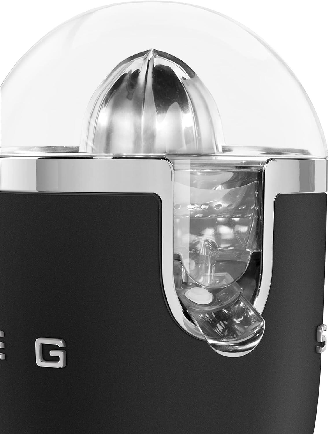 imageSMEG 50s Retro Style Citrus Juicer with Drip Free Spout Automatic Activation and Efficient Straining BlackBlack