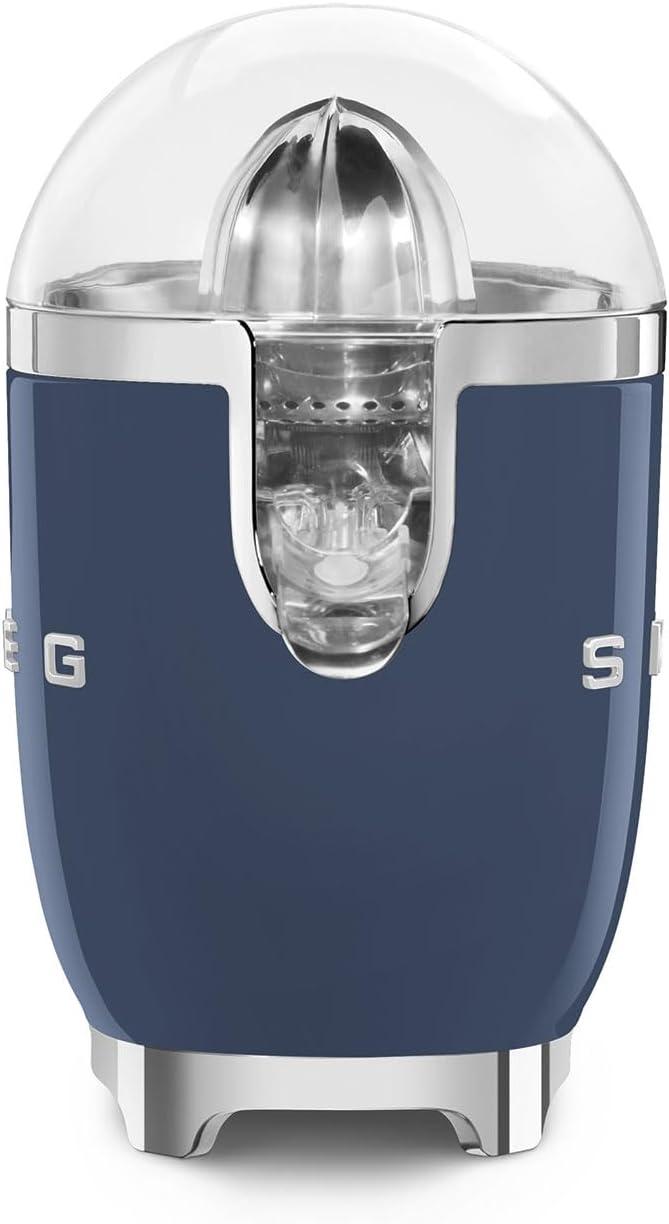 imageSMEG 50s Retro Style Citrus Juicer with Drip Free Spout Automatic Activation and Efficient Straining Pink CFJ11PKUSNavy Blue