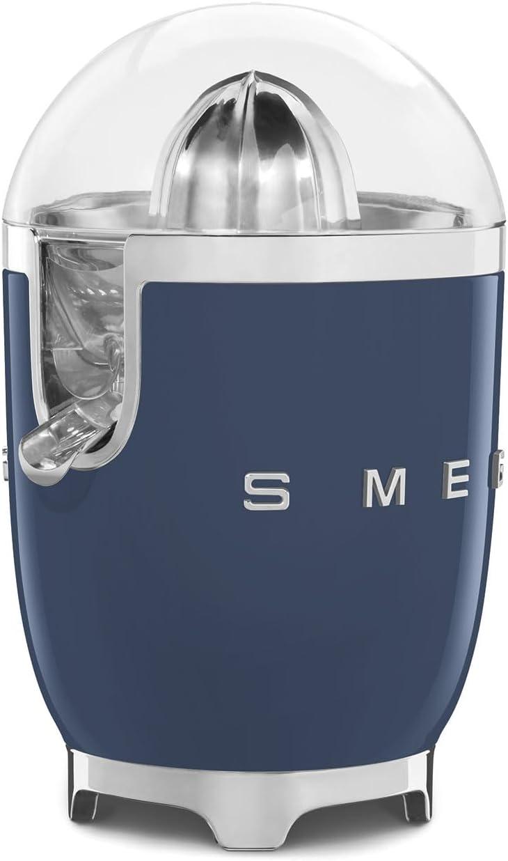 imageSMEG 50s Retro Style Citrus Juicer with Drip Free Spout Automatic Activation and Efficient Straining Pink CFJ11PKUSNavy Blue