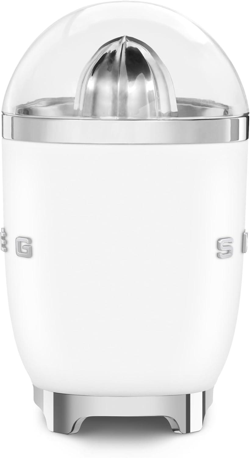 imageSMEG CJF11 Citrus Juicer Retro Style Electric Juicer with Stainless Steel Reamer AntiDrip Spout ampamp BPAFree Dome Lid Easy Clean OneTouch OperationWhite