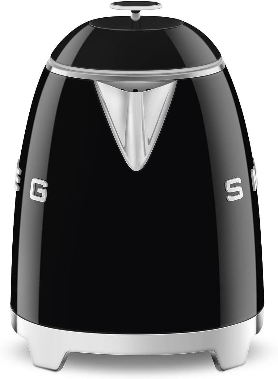 imageSMEG Mini 50s Retro Style 3 Cup Electric Kettle with Double Wall Anti Slip Base and Water Level Indicator Pastel GreenBlack