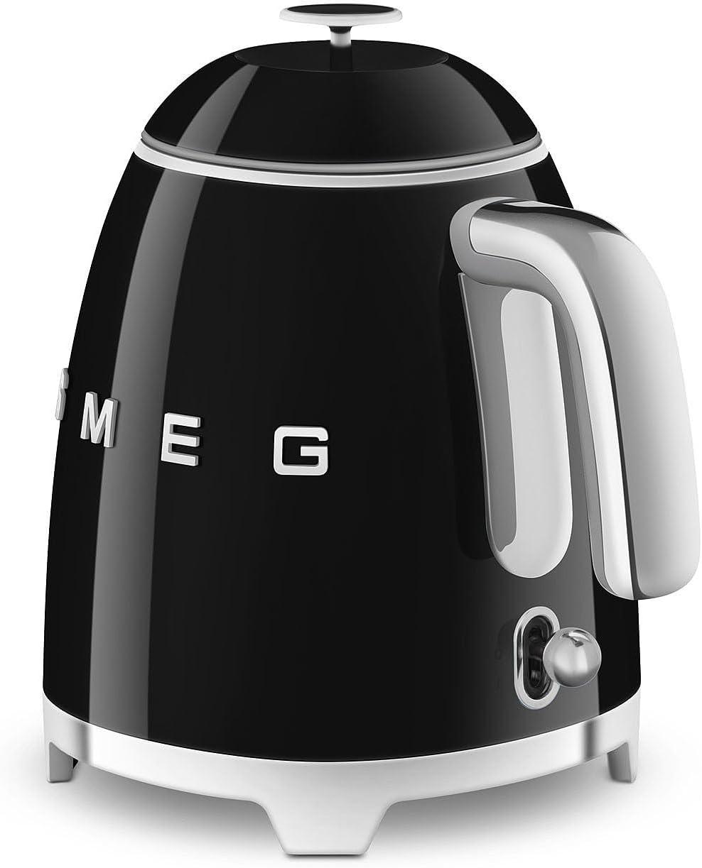 imageSMEG Mini 50s Retro Style 3 Cup Electric Kettle with Double Wall Anti Slip Base and Water Level Indicator Pastel GreenBlack