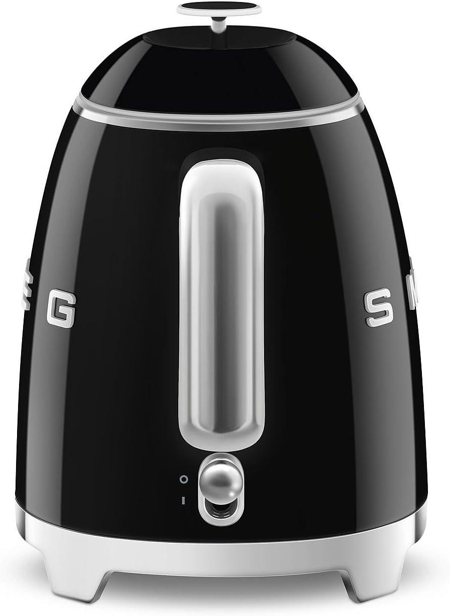 imageSMEG Mini 50s Retro Style 3 Cup Electric Kettle with Double Wall Anti Slip Base and Water Level Indicator Pastel GreenBlack