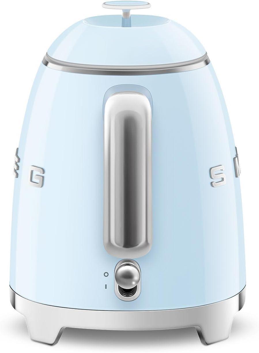 imageSMEG Mini 50s Retro Style 3 Cup Electric Kettle with Double Wall Anti Slip Base and Water Level Indicator Pastel GreenPastel Blue
