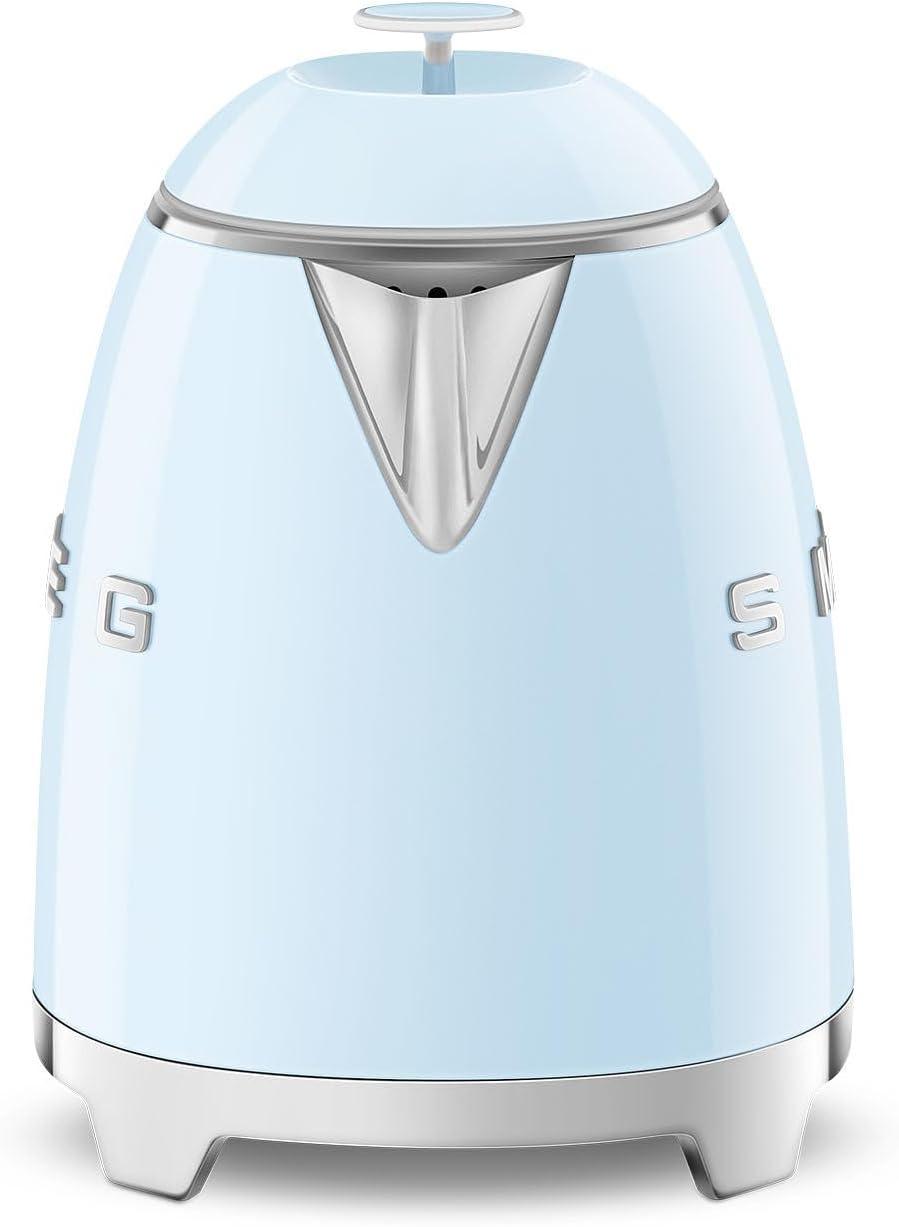 imageSMEG Mini 50s Retro Style 3 Cup Electric Kettle with Double Wall Anti Slip Base and Water Level Indicator Pastel GreenPastel Blue