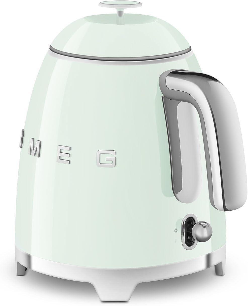 imageSMEG Mini 50s Retro Style 3 Cup Electric Kettle with Double Wall Anti Slip Base and Water Level Indicator Pastel GreenPastel Green