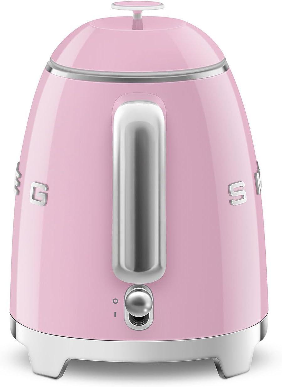 imageSMEG Mini 50s Retro Style 3 Cup Electric Kettle with Double Wall Anti Slip Base and Water Level Indicator Pastel GreenPink