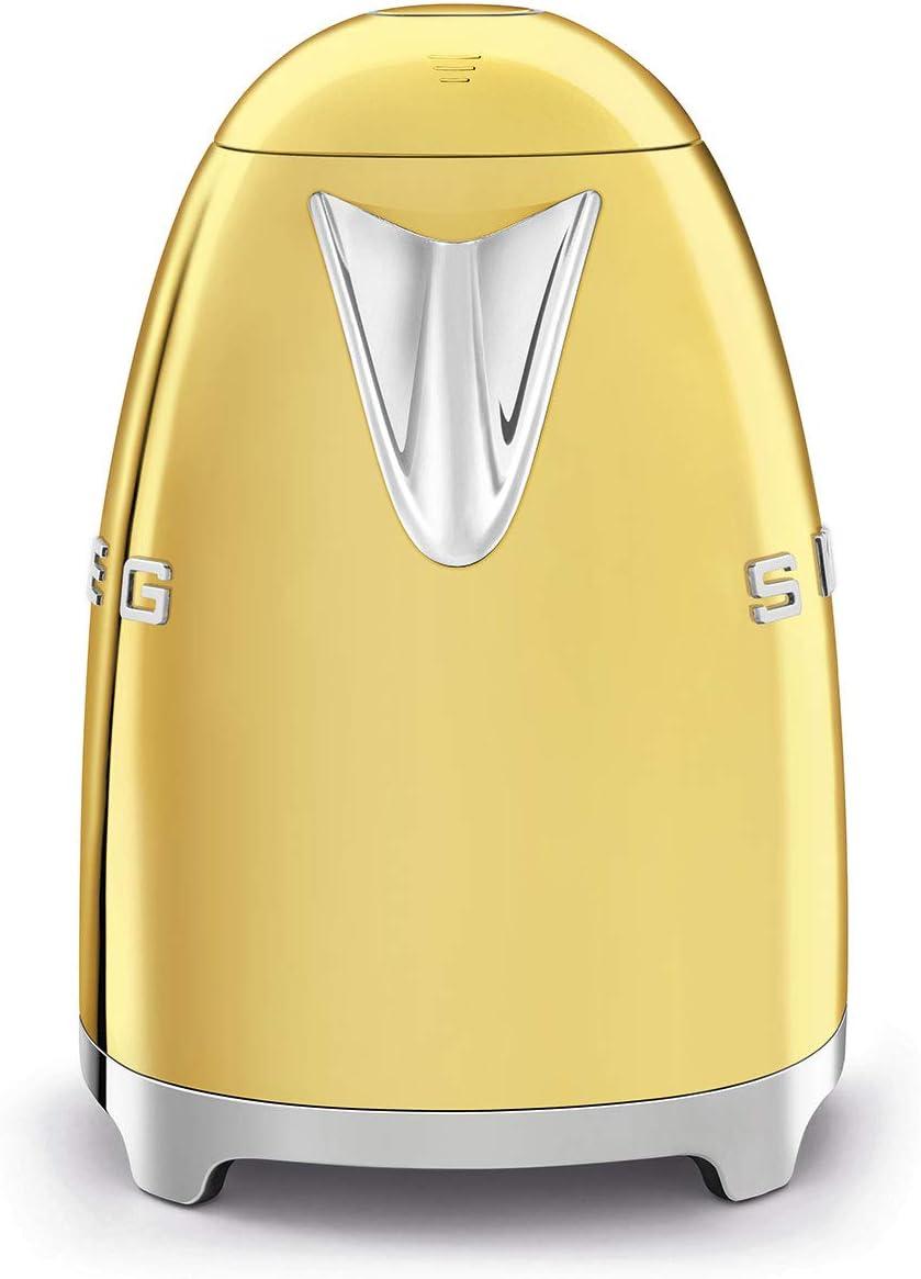 imageSmeg KLF03GOUS 50s Retro Style Aesthetic Electric Kettle with Embossed Logo Gold
