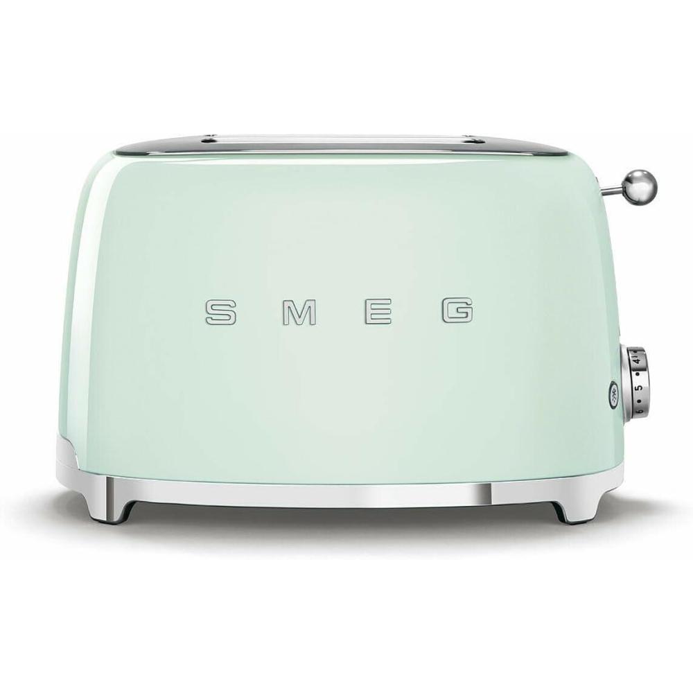imageSMEG 2 Slice Toaster with 6 Presets and Defrost Function and Removable Crumb Tray JadePastel Green