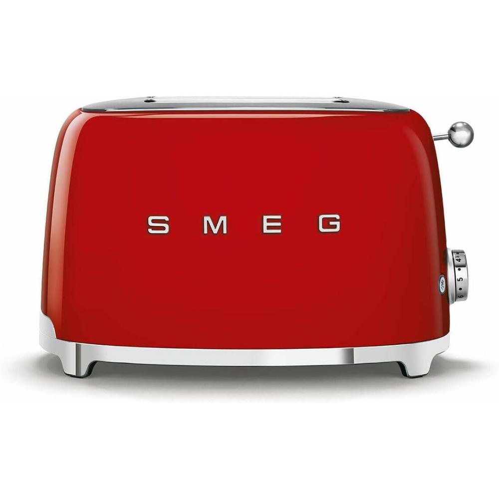 imageSMEG 2 Slice Toaster with 6 Presets and Defrost Function and Removable Crumb Tray JadeRed
