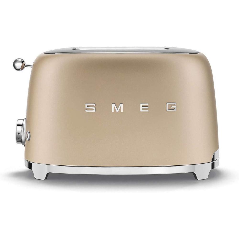imageSMEG 2 Slice Toaster with 6 Presets and Defrost Function and Removable Crumb Tray NavyChampagne