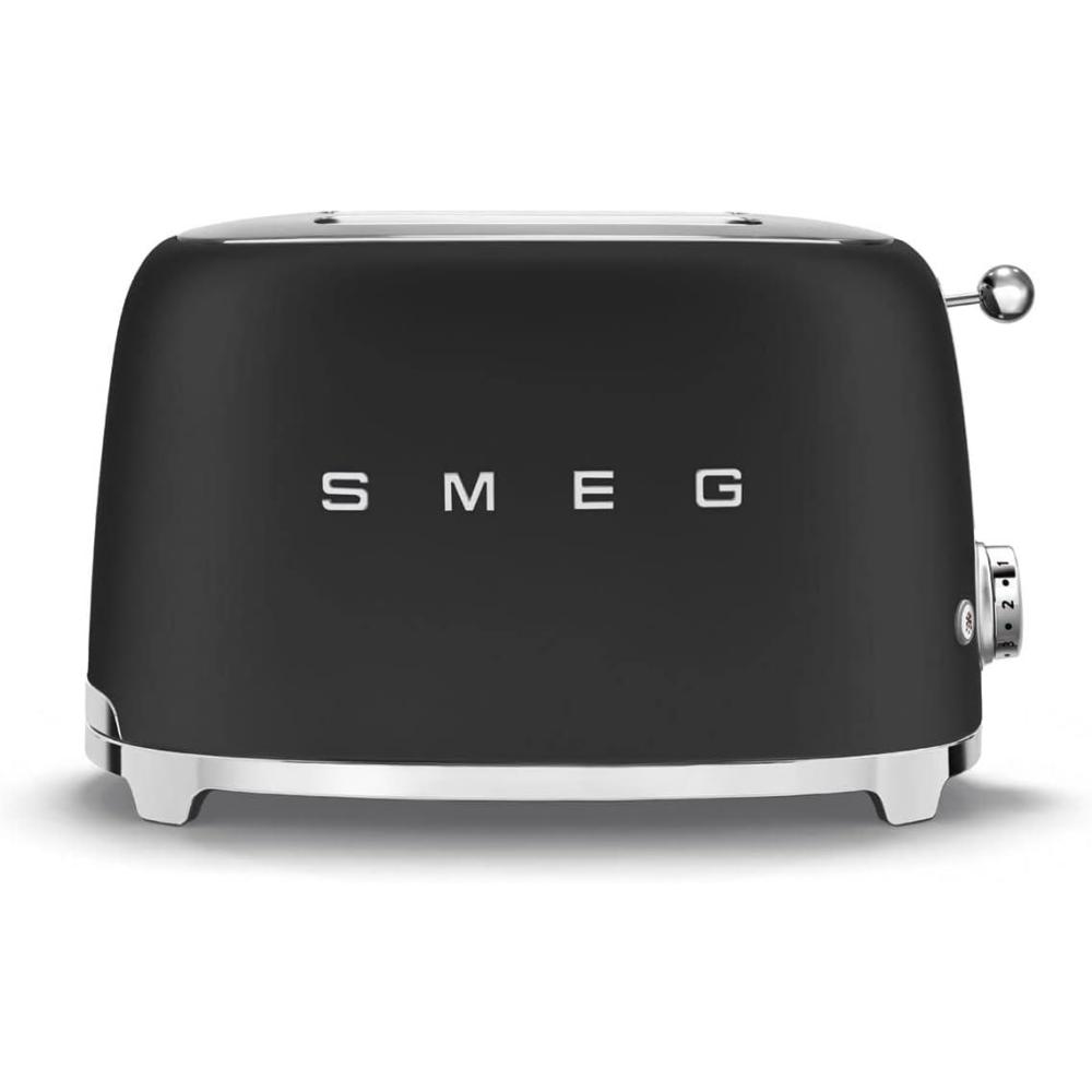 imageSMEG 2 Slice Toaster with 6 Presets and Defrost Function and Removable Crumb Tray NavyMatte Black