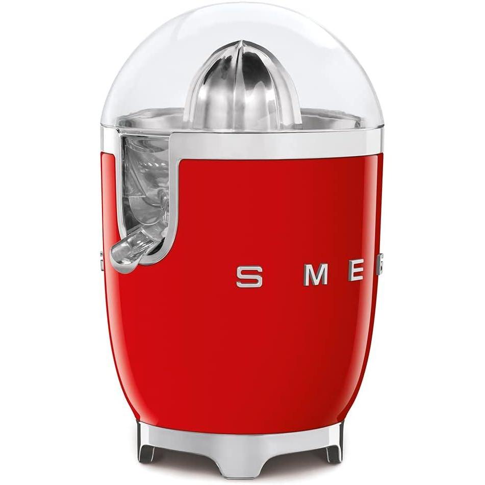 imageSMEG 50s Retro Style Citrus Juicer with Drip Free Spout Automatic Activation and Efficient Straining BlackRed