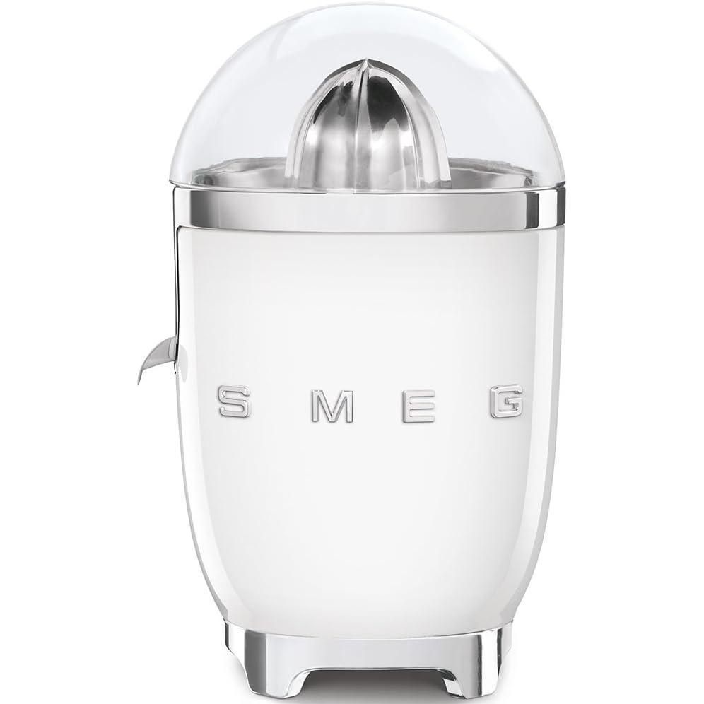 imageSMEG CJF11 Citrus Juicer Retro Style Electric Juicer with Stainless Steel Reamer AntiDrip Spout ampamp BPAFree Dome Lid Easy Clean OneTouch OperationWhite