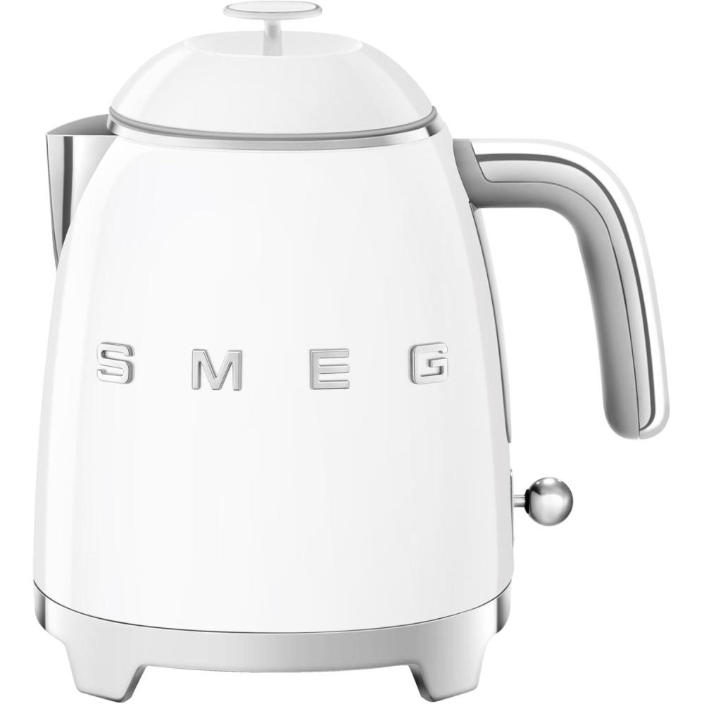imageSMEG Mini 50s Retro Style 3 Cup Electric Kettle with Double Wall Anti Slip Base and Water Level Indicator Pastel GreenWhite