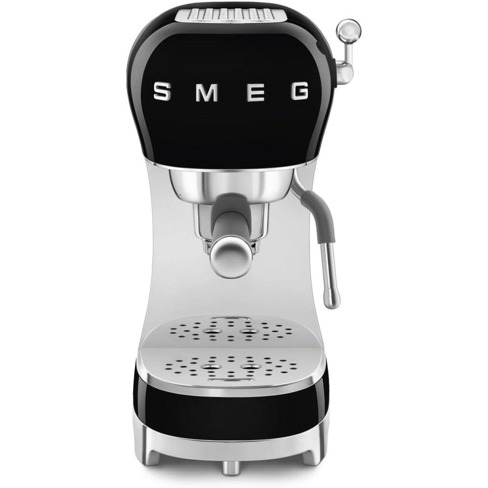 imageSmeg Manual Espresso Machine with Steam Wand 15 Bars of Pressure Stainless Steel Porta Filter Passive Cup Warmer User Friendly Controls and Measuring Scoop Tamper Made in Italy BlackBlack