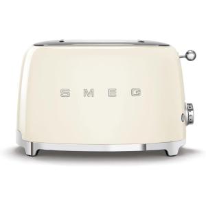 SMEG 2 Slice Toaster with 6 Presets and Defrost Function and Removable Crumb Tray (Jade)(Cream)