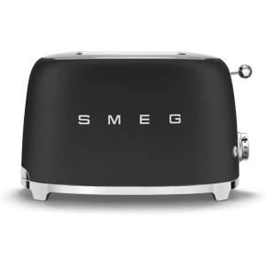 SMEG 2 Slice Toaster with 6 Presets and Defrost Function and Removable Crumb Tray (Jade)(Matte Black)