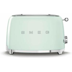 SMEG 2 Slice Toaster with 6 Presets and Defrost Function and Removable Crumb Tray (Jade)(Pastel Green)