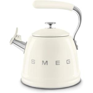 SMEG Retro Stovetop Whistling Kettle – 2.4Q (White)(Cream)