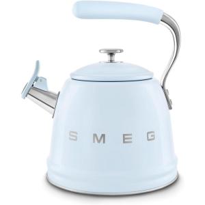 SMEG Retro Stovetop Whistling Kettle – 2.4Q (White)(Pastel Blue)