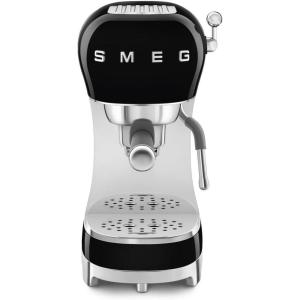 Smeg ECF02 Italian Espresso Machine – Manual 15-Bar Coffee Maker, Made in Italy – Retro Design with Steam Wand (White)(Black)