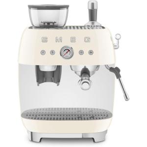 Smeg EGF03 Semi-Automatic Espresso Machine with Built-In Grinder, Dual Thermoblock, 50’s Retro Style – Pastel Blue (120 V)(Cream)