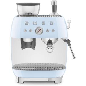 Smeg EGF03 Semi-Automatic Espresso Machine with Built-In Grinder, Dual Thermoblock, 50’s Retro Style – Pastel Blue (120 V)(Pastel Blue)