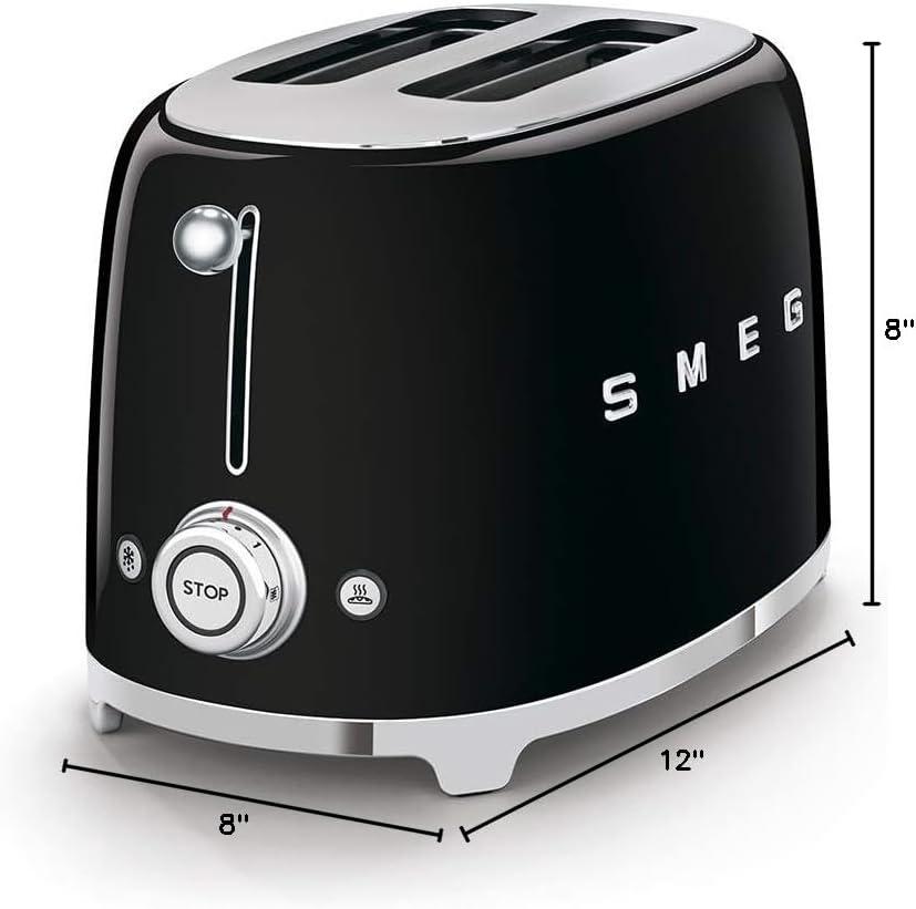 imageSMEG 2 Slice Toaster and Sandwich Rack Combo Pastel BlueBlack