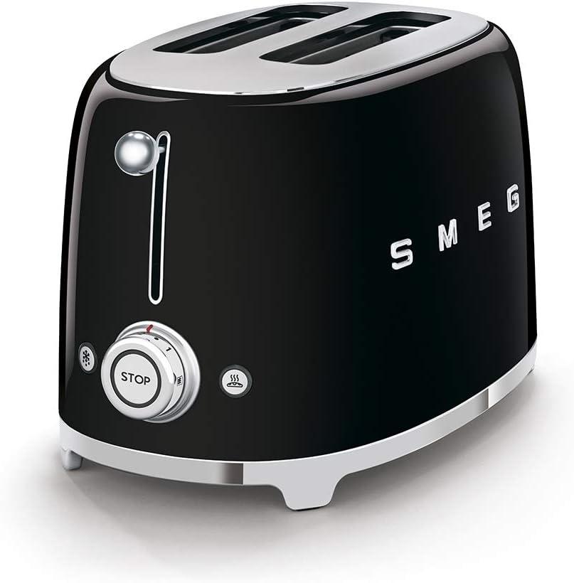 imageSMEG 2 Slice Toaster and Sandwich Rack Combo Pastel BlueBlack