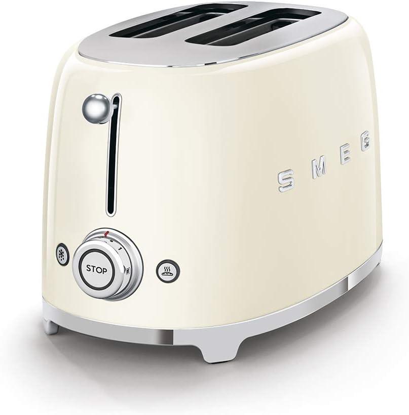 imageSMEG 2 Slice Toaster and Sandwich Rack Combo Pastel BlueCream