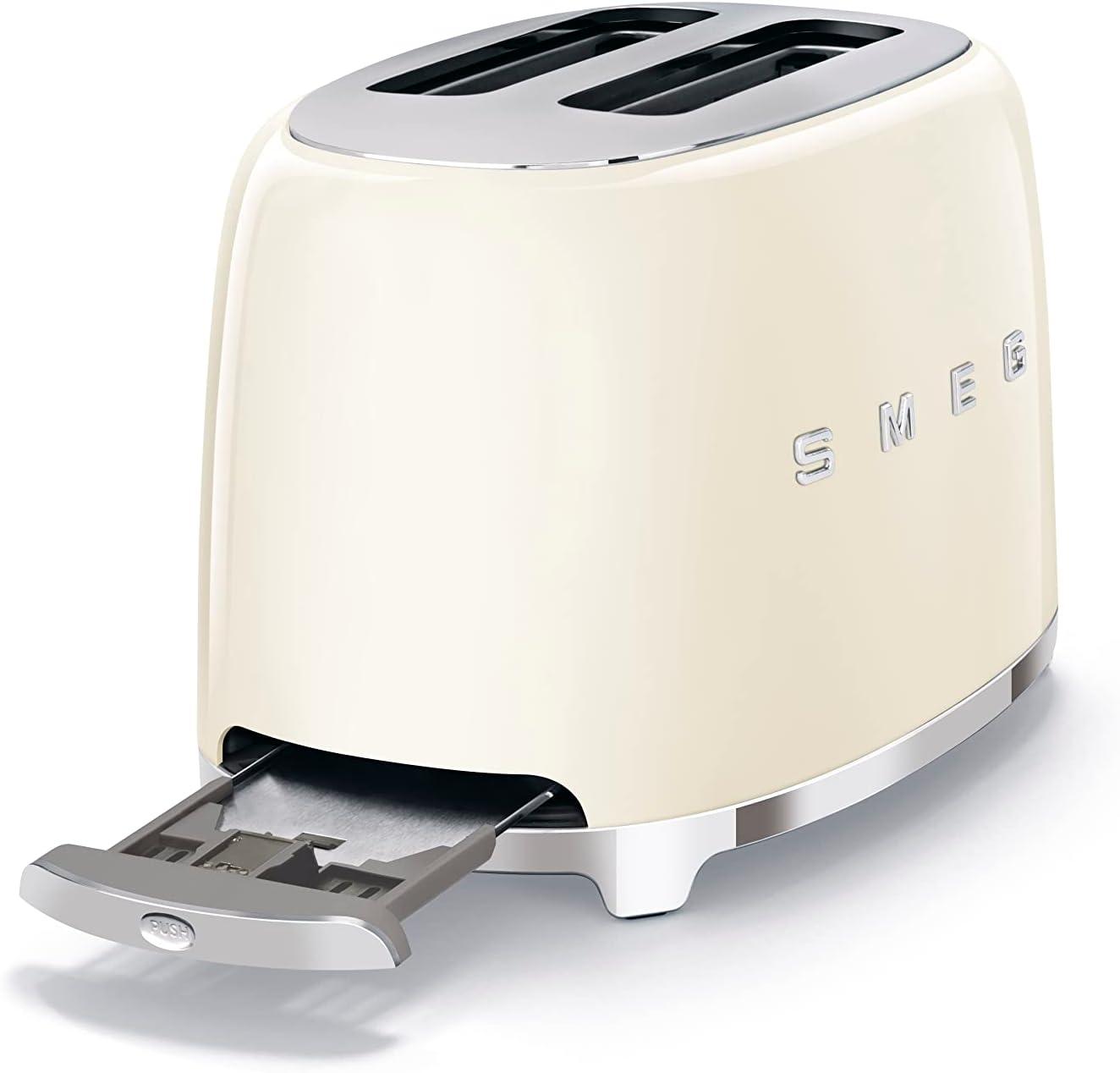 imageSMEG 2 Slice Toaster and Sandwich Rack Combo Pastel BlueCream