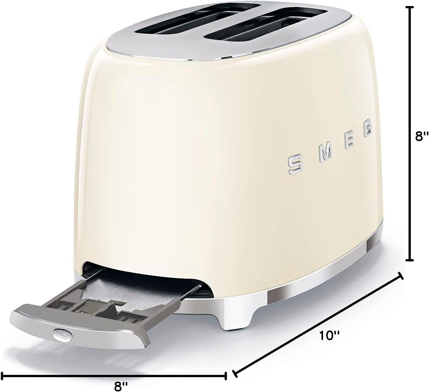 imageSMEG 2 Slice Toaster and Sandwich Rack Combo Pastel BlueCream