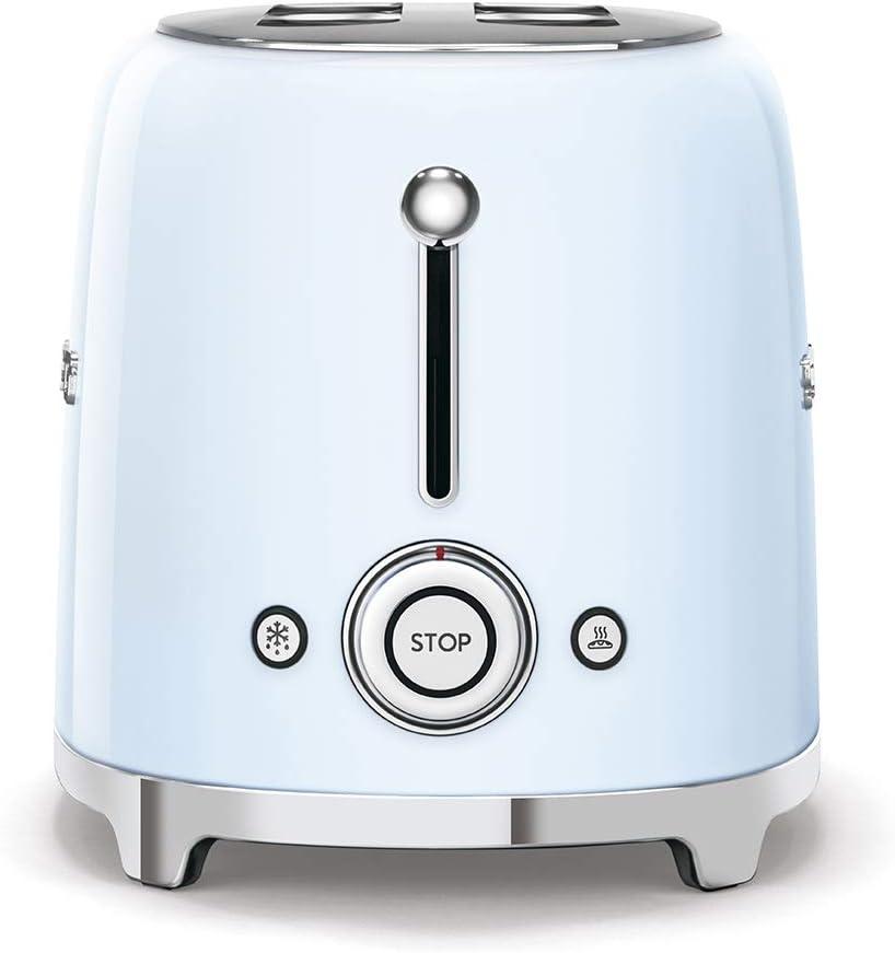 imageSMEG 2 Slice Toaster and Sandwich Rack Combo Pastel BluePastel Blue